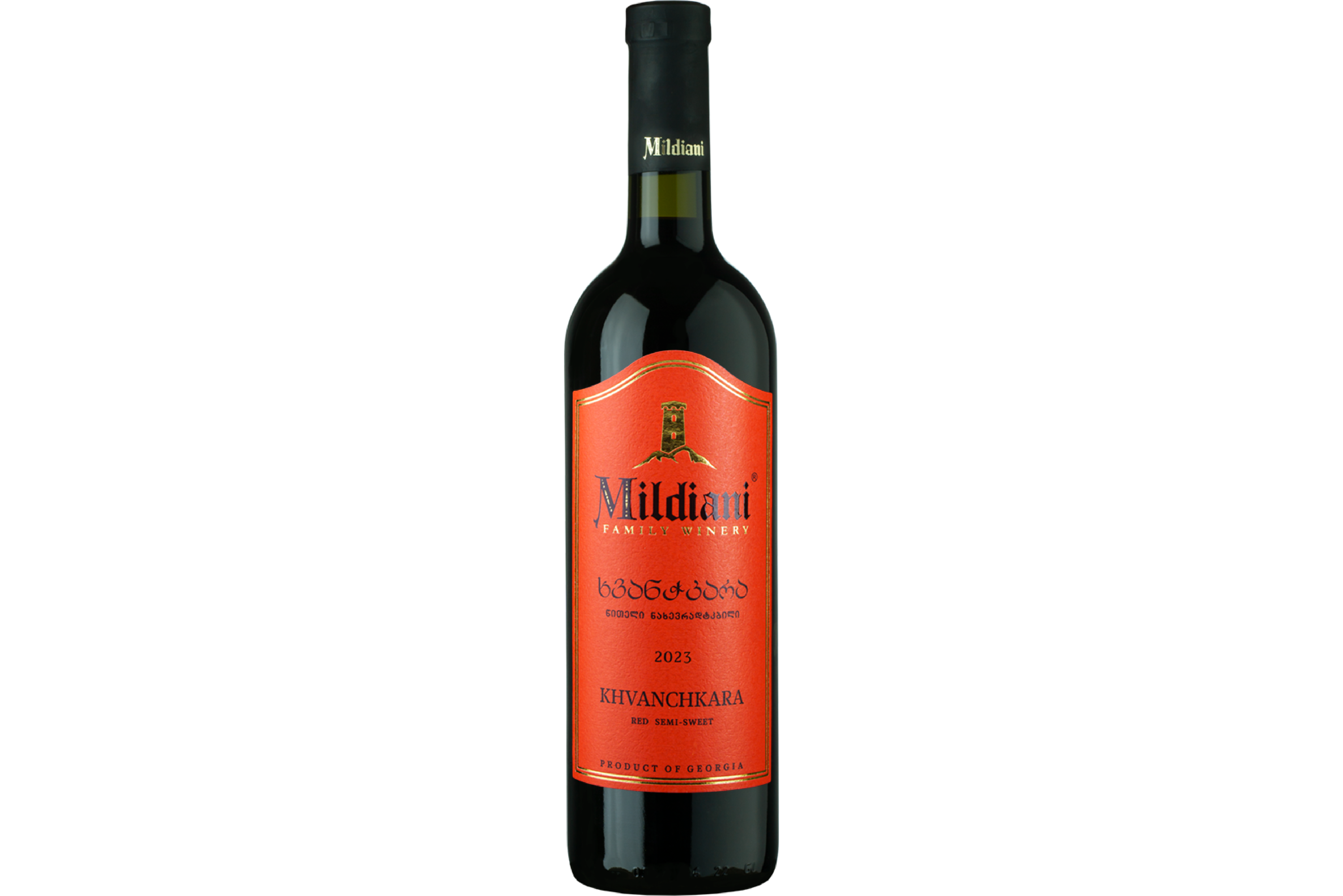 Khvanchkara red wine bottle