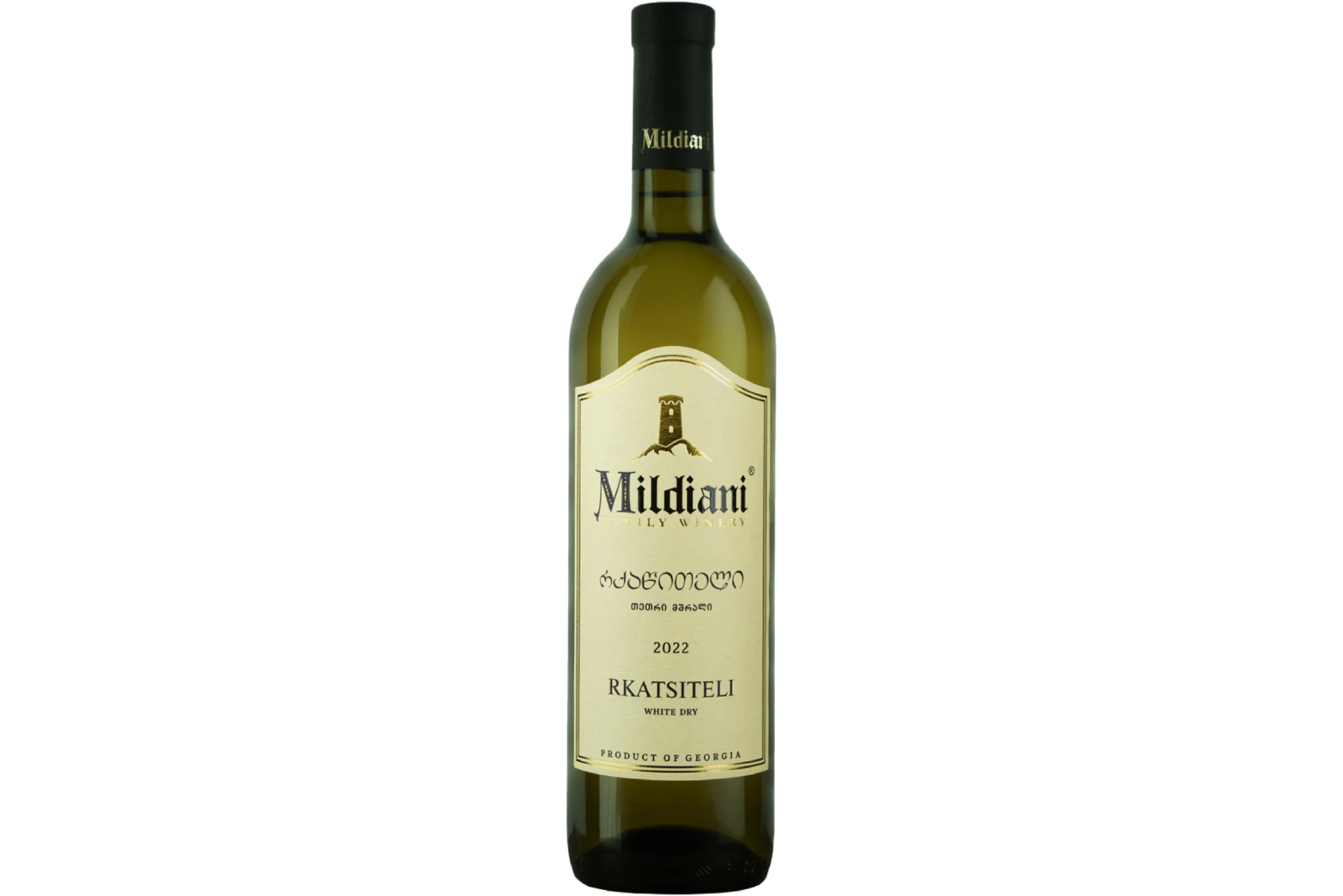 Rkatsiteli wine bottle